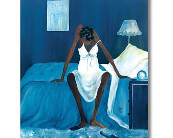 Impresión artística en lienzo de Blue Monday de Annie Lee, arte de Annie Lee, póster de Annie Lee, impresión artística de Annie Lee, arte en lienzo azul, decoración de pared elegante