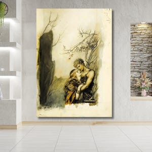 Arthur Rackham Lovers art prints, Romantic Fantasy Art Print, Vintage Mythology Wall Decor, Pre-Raphaelite Style Artwork, gift for a lover image 3