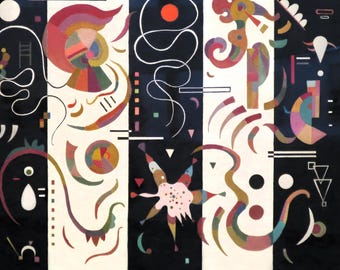 Striped by Wassily Kandinsky wall art, Expressionism, Abstract Art,Kandinsky Print,Kandinsky poster, Wassily Kandinsky painting, wall decor