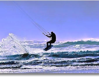 kitesurfing Poster, kitesurfing Canvas Wall Art Design,Watersport Sports Surfing Poster,water sports,kitesurfing print,kitesurfing print