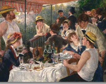 Luncheon of the Boating Party by Pierre Auguste Renoir Canvas wall art print,Pierre Auguste Renoir poster,Pierre Auguste Renoir print,
