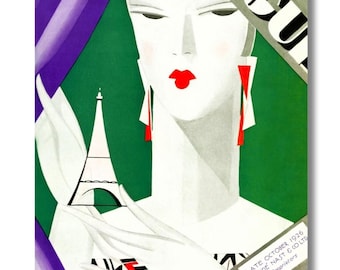 ビンテージ ヴォーグ アールデコ プリント: 南部ファッション ジクレー