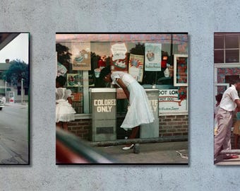 Set di 3 stampe su tela di Gordon Parks, Fontanella Black Lives Matter Afroamericano, poster su tela di Gordon Parks, Gordon Parks