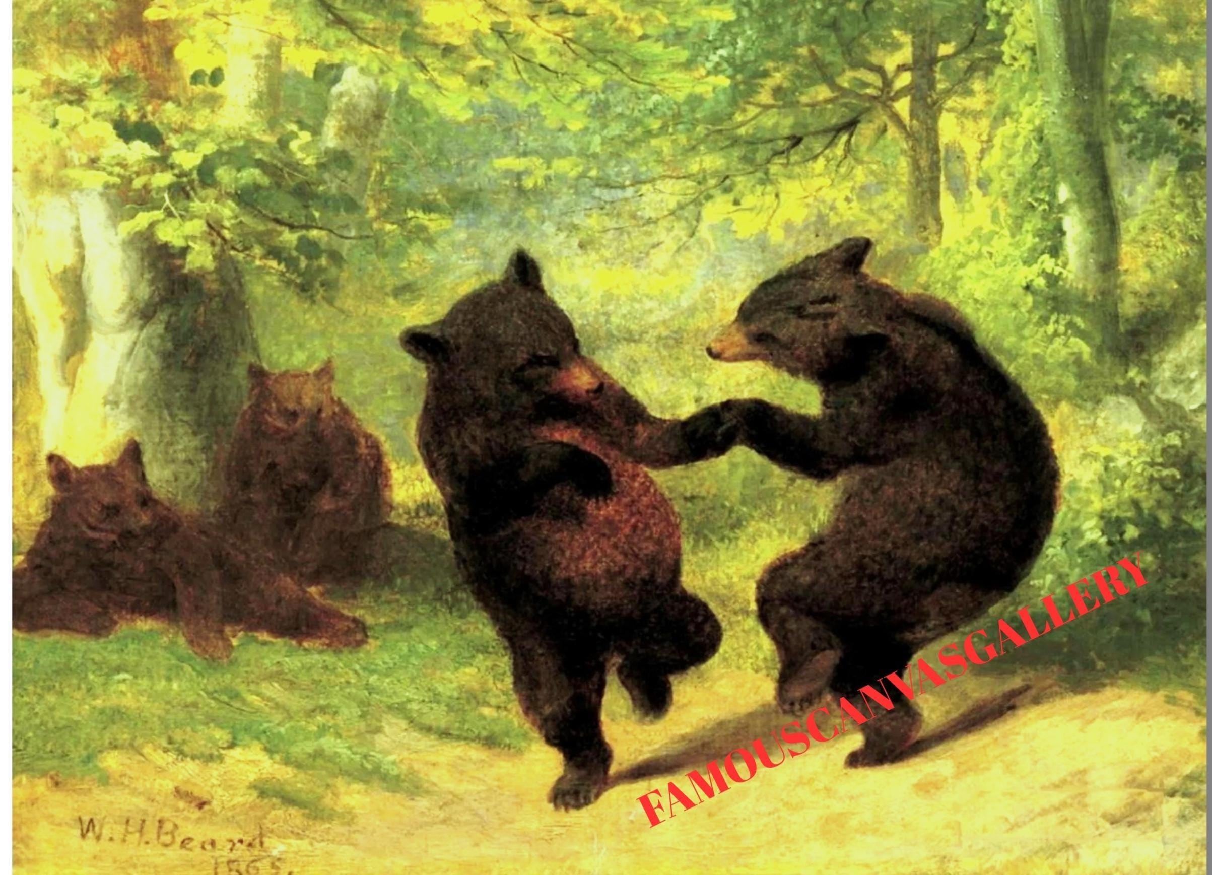 Vintage Framed Print Dancing Bears - Etsy