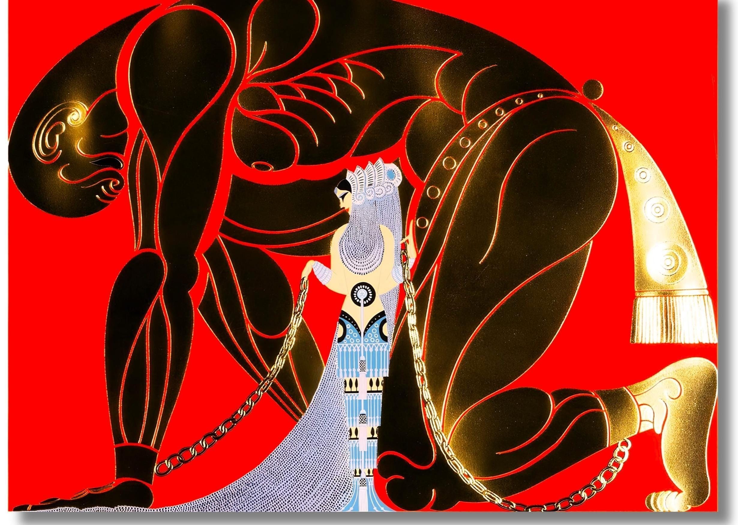 Erté Samson and Delilah Art Print, Vintage Art Deco Illustration