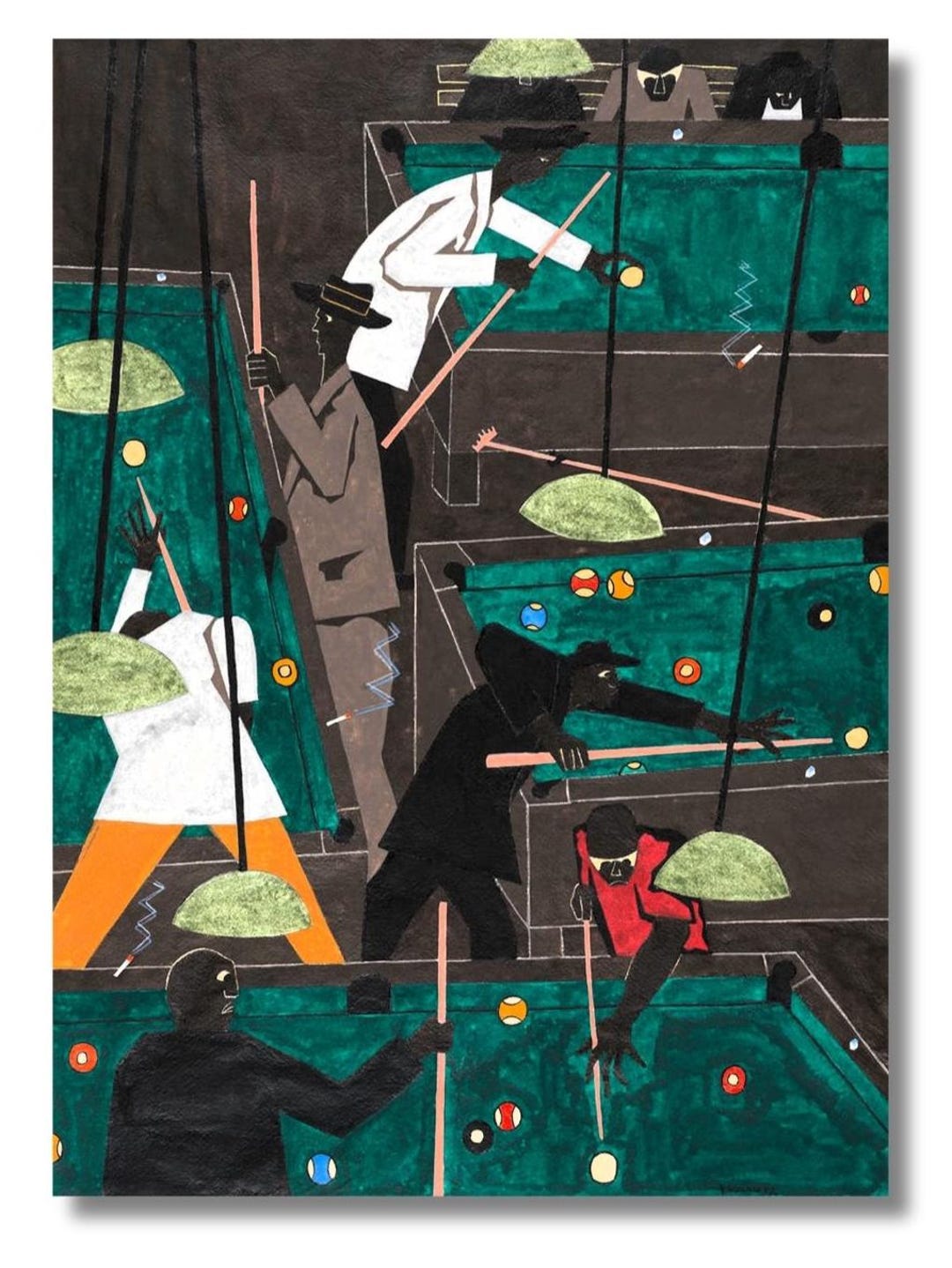 Pool Parlor Print Jacob Lawrence Pool Parlor Canvas Print, Harlem Renaissance Wall Art ...
