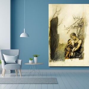 Arthur Rackham Lovers art prints, Romantic Fantasy Art Print, Vintage Mythology Wall Decor, Pre-Raphaelite Style Artwork, gift for a lover image 2