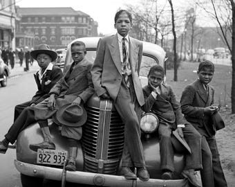 Boys on Easter by Gordon Parks canvas print, 1941 Chicago Street Photography, Chicago Black Children Print: 1941 Civil Rights Era Photo