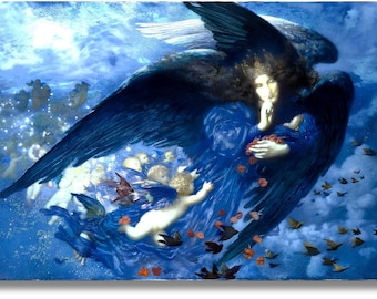 エドワード・ロバート・ヒューズ - 星の列車と夜 (1912) - 絵画