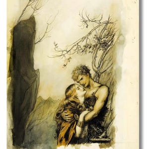 Arthur Rackham Lovers art prints, Romantic Fantasy Art Print, Vintage Mythology Wall Decor, Pre-Raphaelite Style Artwork, gift for a lover image 1