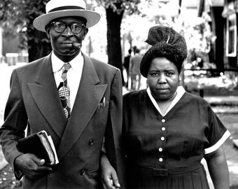 Ritratto di coppia nera d'epoca di Gordon Parks, fotografia dell'epoca dei diritti civili, stampa d'arte storica afroamericana, poster di Gordon Parks