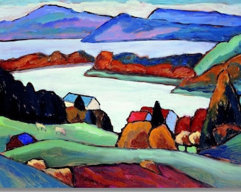 Gabriele Münter Staffelsee Art Print, Expressionist Landscape Poster, German Modernist Wall Decor, Abstract Lake Painting,Gabriele Münter