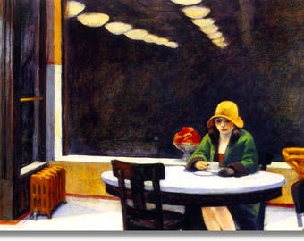 Edward Hopper Automat Canvas wall art, Poster Art Reproduction, Abstract Wall Art Print, Edward Hopper poster, Edward Hopper,  American Art