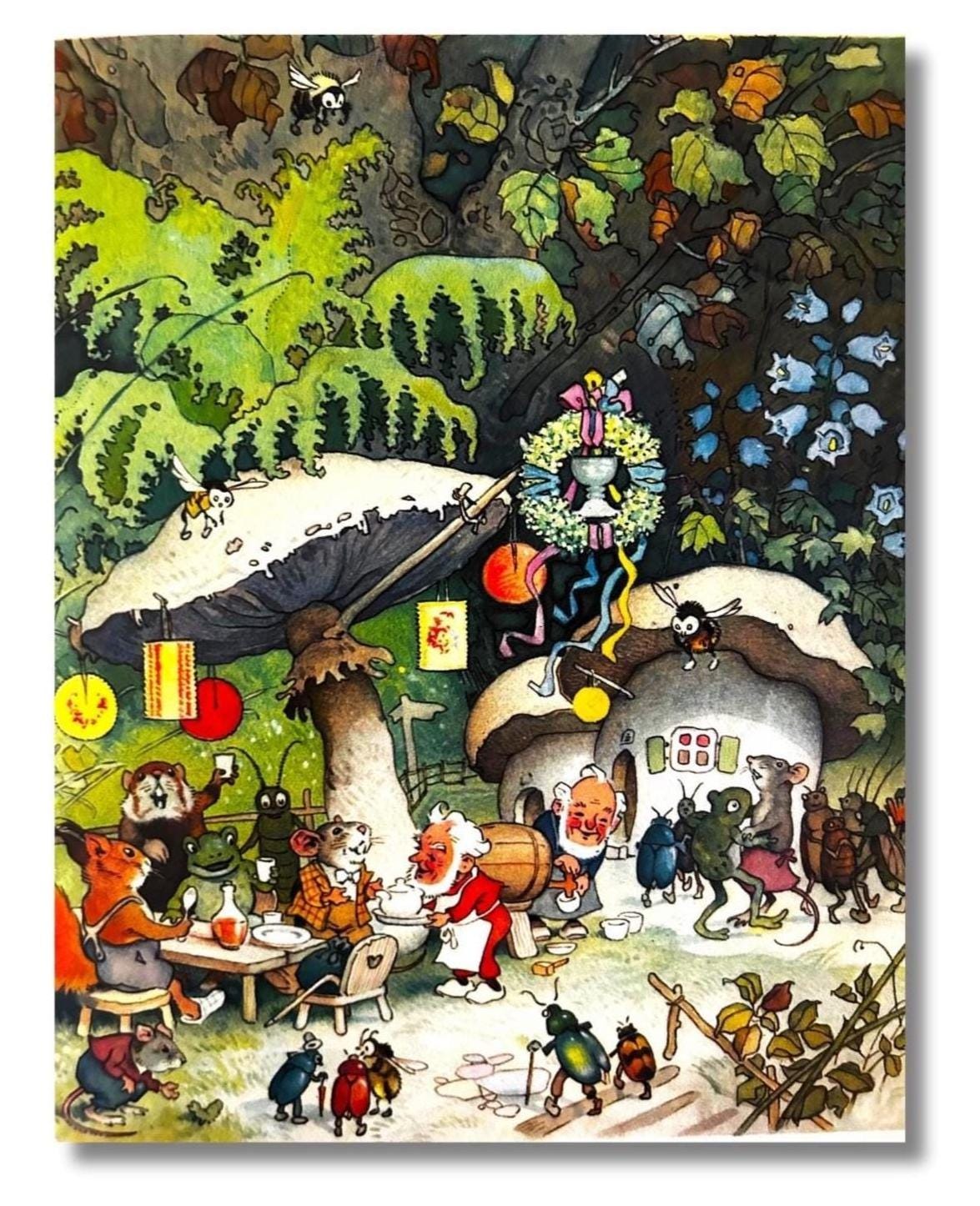 Künstler AK von Fritz Baumgarten um 1930 Vogel Schule mit Zwerg