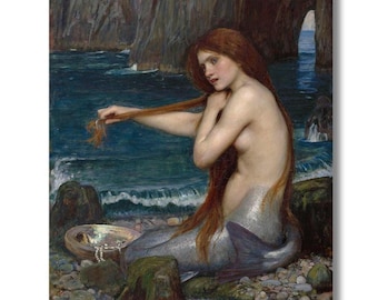 Una sirena di John William Waterhouse Stampa artistica da parete/ Arte Waterhouse/ Poster di John William Waterhouse/ Stampa artistica Waterhouse/William Waterhouse