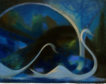 Joseph Marius Avy,the Swans,art Prints,vintage Art,canvas Wall Art