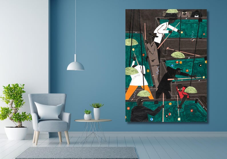 Pool Parlor Print Jacob Lawrence Pool Parlor Canvas Print, Harlem Renaissance Wall Art ...