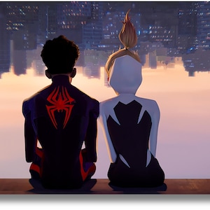 Miles morales Canvas Wall Art,Miles morales poster,Miles morales Canvas,Miles morales Wall Art,Spiderman andgwen,Nursery Wall Art