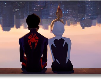 Miles morales Canvas Wall Art,Miles morales poster,Miles morales Canvas,Miles morales Wall Art,Spiderman andgwen,Nursery Wall Art