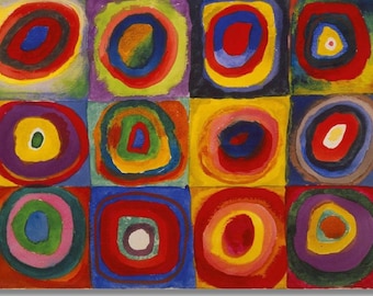 Color Study – Squares with Concentric Circles by Wassily Kandinsky wall art, Expressionism, Abstract Art,Kandinsky Print,Kandinsky poster