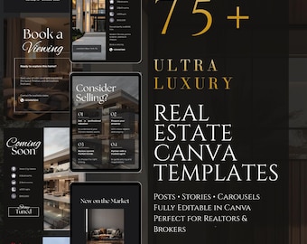 Luxury Real Estate Canva Templates | Realtor Instagram Kit