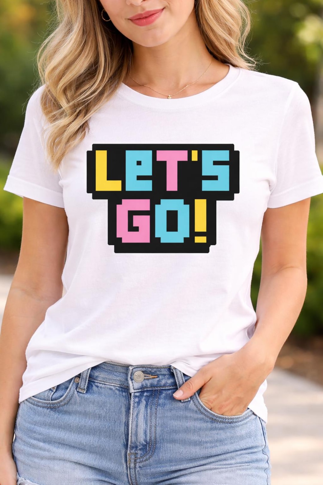 LET’S GO Pixel Art SVG Png Jpg Pdf | Retro Gaming Quote Design | Bold ...