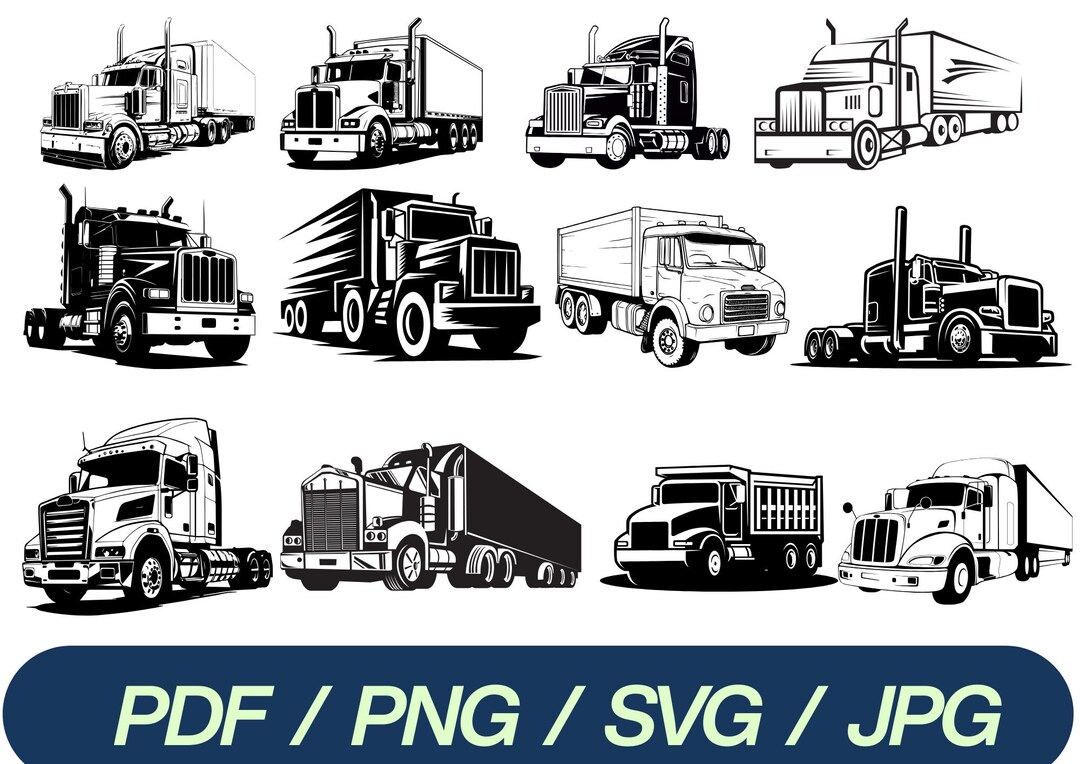Dig Rig Svg Semi Truck Clipart Bundle | Big Rig (svg, Png, Jpg, Pdf) - Etsy UK