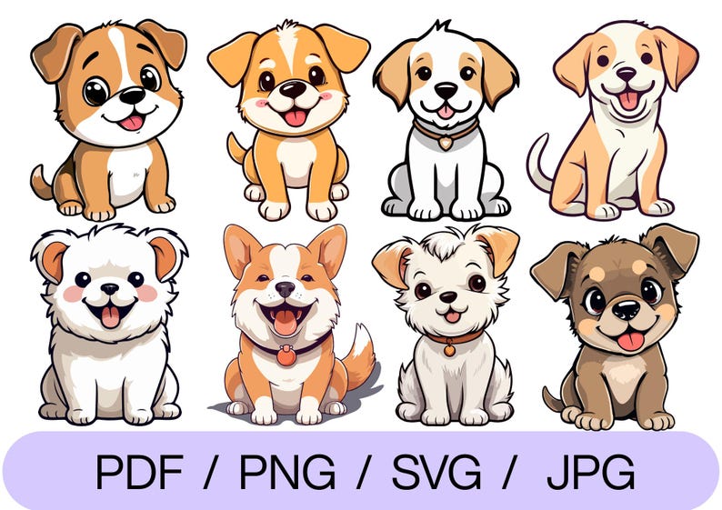 Puppy Svg Bundle | Cute Dog Designs | PNG PDF JPG | Cricut Files, Kids ...