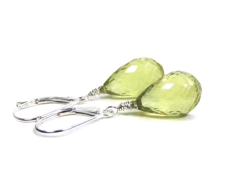 Pink Amethyst /& Lemon Quartz Hanging Earrings,14K Yellow Gold Leverbacks