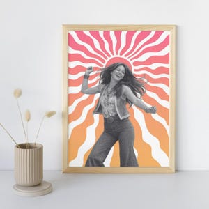 70s Hippie Woman Wall Art - Etsy