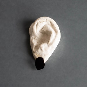 small matte black geo earrings, geometric studs, simple hypoallergenic posts, powder coated metal, minimalist style earrings image 4