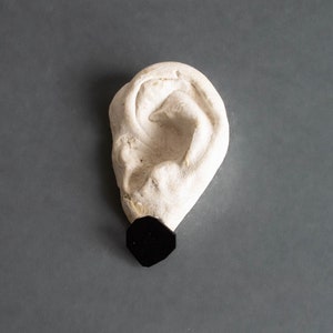small matte black geo earrings, geometric studs, simple hypoallergenic posts, powder coated metal, minimalist style earrings image 3