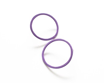 Große violette Kreis Ohrstecker, einfacher und sauberer Stil, offene Kreis Ohrringe, leicht und leicht für den Alltag, Ohrstecker aus Chirurgenstahl