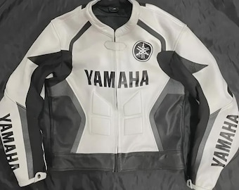 Yamaha Racing Motorbike Cowhide Leather Jacket New Yamaha Handmade Motorcycle Biker Jacket