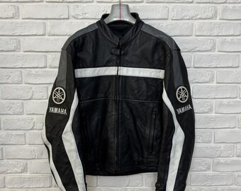 YAMAHA Racing Motorrad-Rindlederlederjacke Neue handgefertigte Motorrad-Bikerjacke von Yahama