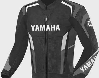 Yamaha Racing Motorbike Cowhide Leather Jacket New Yamaha Handmade Motorcycle Biker Jacket