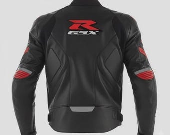 Suzuki Racing Motorbike Cowhide Leather Jacket New Suzuki GSXR Handmade Motorcycle Biker Jacket