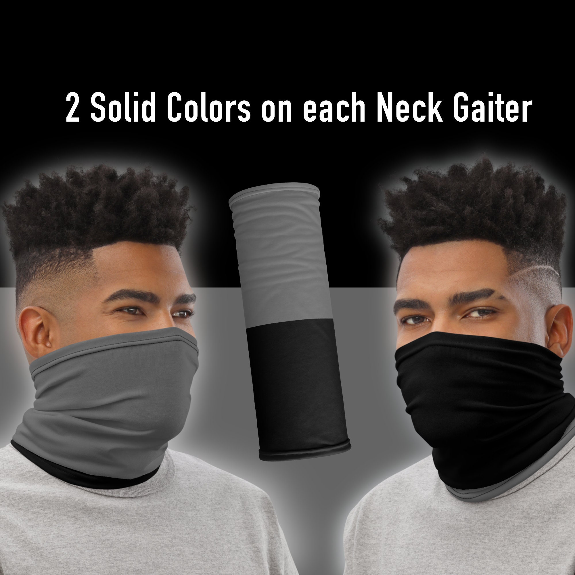 2 Colors Half Black Half Gray Neck Gaiter For Men And Women Etsy 2 Colors Half Black Half Gray Neck Gaiter For Men And Women Etsy