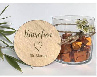 Vorratsglas mit Holzdeckel, personalisierbar, Geschenkidee, Muttertag, Geburtstagsgeschenk,Hochzeit, Freundin, Naschglas