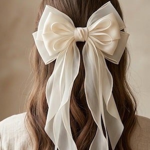 1/3 pcs Layered Organza Bow Hair Clip Oversized Sheer Coquette Bow Barrette for Women Teen Girls