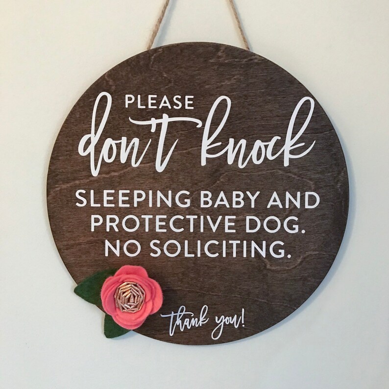 Don T Knock Baby Sleeping No Soliciting Front Door Sign Etsy