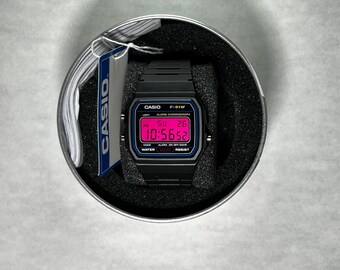 Casio F-91W — Hot Pink Screen Modification | Custom Modified Casio Watch | Black Edition