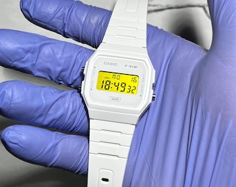 F-91WB White Yellow Mod – Custom Casio F-91WB