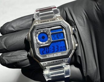 Casio AE-1200WHD — Deep Blue Screen Modification | Custom Modified Casio Watch | Steel Edition