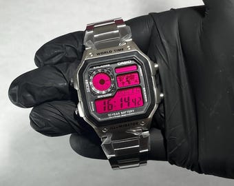 Casio AE-1200WHD — Hot Pink Screen Modification | Custom Modified Casio Watch | Steel Edition