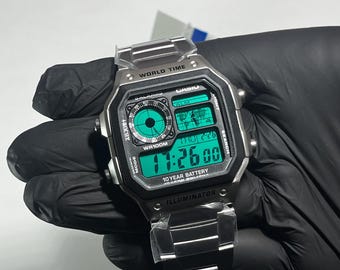 Casio AE-1200WHD — Turquoise Screen Modification | Custom Modified Casio Watch | Steel Edition