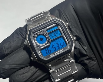 Casio AE-1200WHD — Blue Screen Modification | Custom Modified Casio Watch | Steel Edition