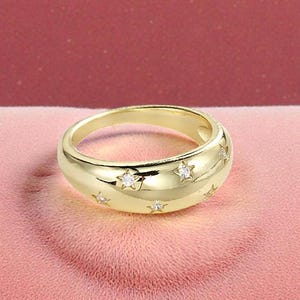 Zirkoon sterring - gouden modering, delicaat sieraad