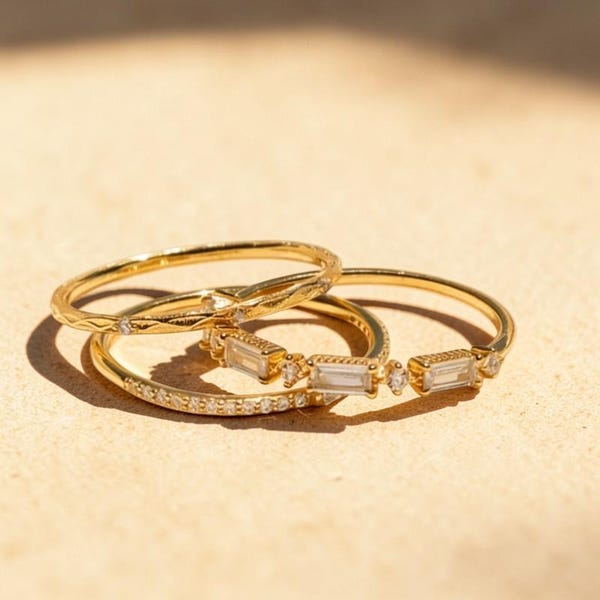 3pcs Simple Fashion Ring Set -Engagement & Holiday Gifts