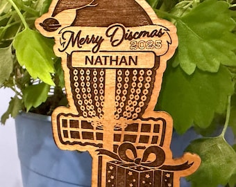 Custom Disc Golf Ornament for Christmas • Personalized Basket Design • Disc Golf Gift for Players • Holiday Tree Decoration